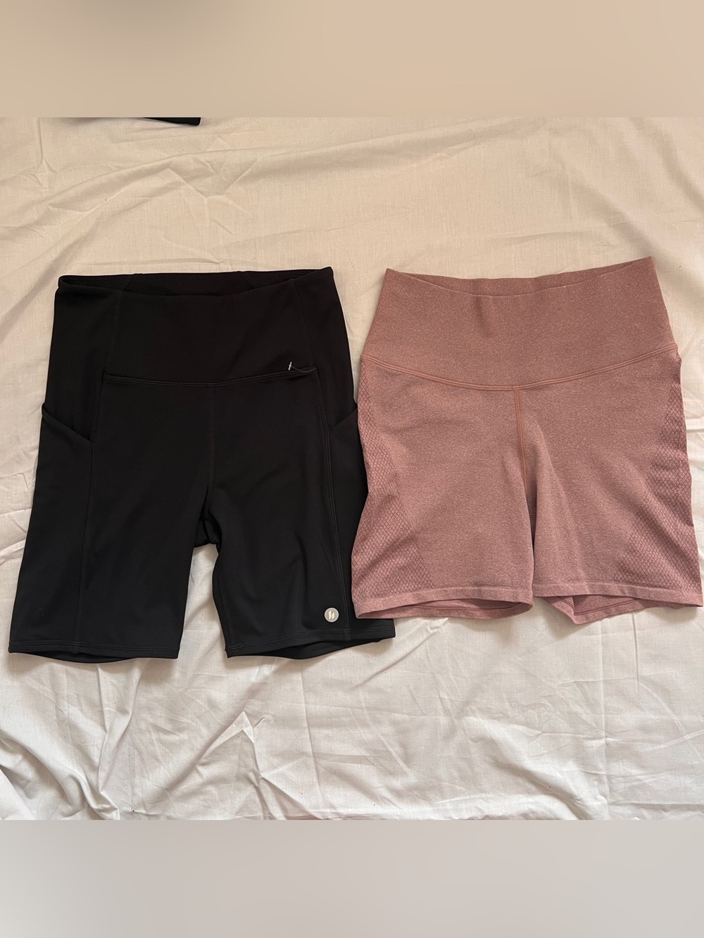 Hylete 2 High-Waist Women's Bike Shorts - Black and Dusty Rose